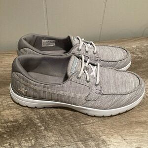 SKECHERS WOMANS ON THE GO FLEX COMFORT ASHORE BOAT SHOES GOGA MAT SIZE 9